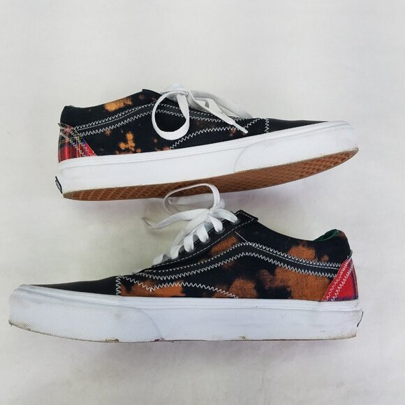 Vans Old Skool Shoes Men's 9 Women's 10.5 Zip Tartan Daze Acid Tie Dye Spikes - Picture 9 of 16